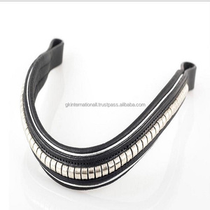 Correa de cuero con forma de onda para cejas de caballo, banda de cuero para cejas de caballo con revestimiento plateado y latón con canal vacío incrustado - Product Image 4