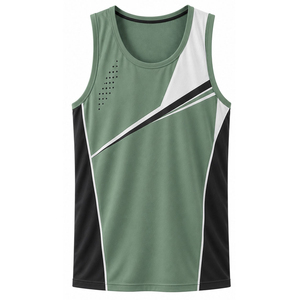 Camiseta sin Mangas Ligera de Alta Calidad para Hombre, Tejida, Transpirable, Informal, de Poliéster/Algodón, de Secado Rápido, para Fitness al Aire Libre - Product Image 1