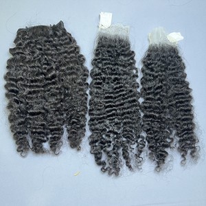 Lista de precios al por mayor de alta calidad de pelo negro crudo birmano rizado Genius máquina de trama doble paquete dibujado de Qhair - Product Image 5