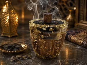 Artisan Resin Wood Bakhoor <b>Burner</b> Metal Lid Ramadan Eid Gift Mabkhara Oud Incense <b>Burner</b> <b>Silver</b> Foil Decorative Home Fragrance - Product Image 5