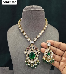 Conjunto de collar y pendientes de lujo con colgante de rubí rojo en forma de lágrima, chapado en oro, de latón, para novias, fiestas y bodas, para mujeres. - Product Image 1