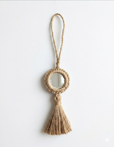 กระจกตกแต่งพู่ป่านพร้อมชายครุยสำหรับตกแต่งบ้าน - Product Image 2
