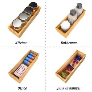 Bamboo <b>Drawer</b> Organizer Storage Box Wooden Stackable Tray for Kitchen Bathroom Office Desk Eco Friendly Multipurpose <b>Drawer</b> - Product Image 4