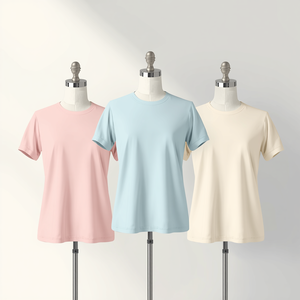 เสื้อยืดคอกลมผู้หญิง ผ้าฝ้าย แขนสั้น คอกลม แบบพื้นฐาน พร้อมบริการ OEM ODM ปรับแต่งได้ - Product Image 5