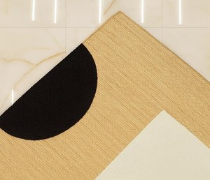 พรมปูพื้นลายเรขาคณิตสีดำขาว ทอมือจากเส้นใยปอกระเจาธรรมชาติ สไตล์โมเดิร์นโบโฮ สำหรับตกแต่งบ้าน - Product Image 3