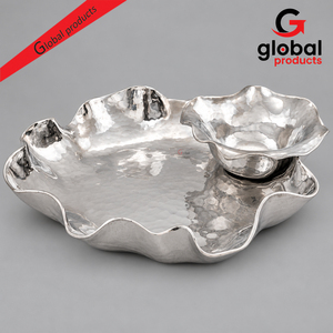 Bandeja Grande Decorativa Moderna con Hojas Doradas para Frutas, Hecha a Mano, Ecológica, para Hoteles - Product Image 3