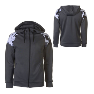 <b>Men</b> Solid Color <b>Burgundy</b> Hoodie Zipper Front Cotton French Terry Casual <b>Sweatshirt</b> Regular Fit Autumn Wear - Product Image 2