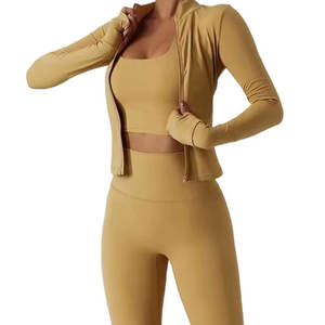 Veste de sport ajustée à fermeture éclair intégrale avec logo personnalisé, veste de yoga pour femmes à manches longues, respirante et abordable - Product Image 4