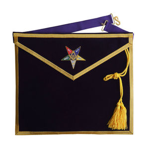 Badge de patronage de l'Ordre de l'Étoile d'Orient en velours de luxe, brodé, magnétique, à coudre, personnalisé, étoile OES, service OEM - Product Image 1