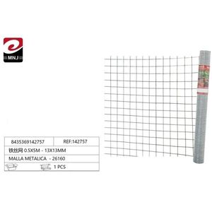 Grillage métallique 0,5x5m - 13x13mm - Référence 26160 - Produit de clôture de jardin - Product Image 1