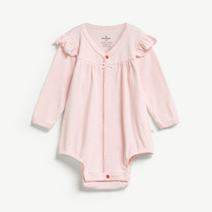 Body de Bebé de Manga Larga con Broches de Jacquard de Algodón para Niña Recién Nacida, ODM Vietnam - Product Image 1