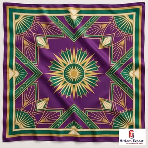 Premium Custom Printed Silk Feel Square Headscarf Soft Lightweight OEM ODM Manufacturer Upolu Custom Fabric Products - Product Image 2