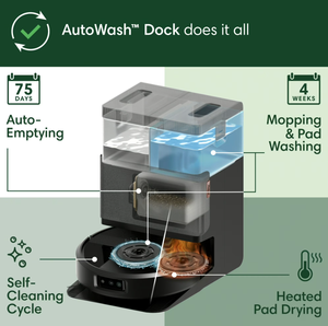 MEJOR OFERTA para Roomba Plus 505 Combo Robot y Mop & Dock - Almohadillas de fregado giratorias extensibles, autovaciado, almohadillas y función de calentamiento - Product Image 2
