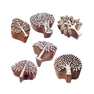 Vedela Naturals Set de Sellos de Madera con Diseños Bohemios para Estampado, para mayores de 14 años, para Bordes de Saree, DIY, Henna, Tela, Papel, Arcilla, Primavera - Product Image 3