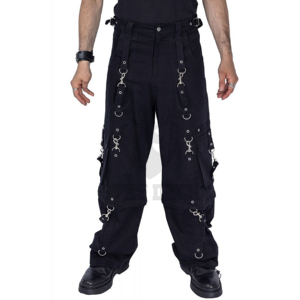 Pantalones Cargo de Inspiración Gótica, Cintura Alta, Pierna Ancha, Estilo Utilitario para un Look Casual Urbano - Product Image 3