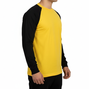 Men's <b>Raglan</b> <b>Sleeve</b> <b>Long</b> <b>Sleeve</b> <b>T</b>-<b>Shirt</b> O-Neck Regular Fit Casual Solid Color Knitted Fabric Men's <b>T</b>-<b>Shirts</b> - Product Image 4