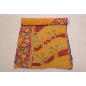 Colcha Kantha Gudri Vintage Hecha a Mano, Reversible, de Algodón, Manta India para un Hogar Acogedor - Product Image 2