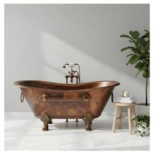 Bañera de Cobre Vintage de Lujo, Independiente, Hecha a Mano, con Patas, Ovalada, Elegante y Ecológica para Hoteles - Product Image 4