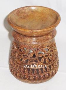 Natural Soapstone Carving Aroma <b>Oil</b> <b>Burner</b> With Round Shape For Room Decorative Item Of Wholesale And Indian Supplier New Price - Product Image 2
