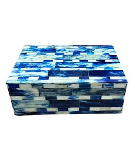 Handmade Black & White Bone Inlay Jewelry <b>Storage</b> Box Unique Chess Geometric Design for Home Decor and Gift <b>Container</b> - Product Image 1