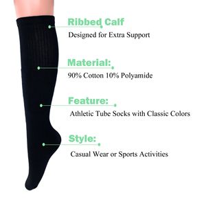 Calzini sportivi a tubo da donna e da uomo, 6 paia, in cotone, al ginocchio, taglia dalla 9 alla 15 - Product Image 3