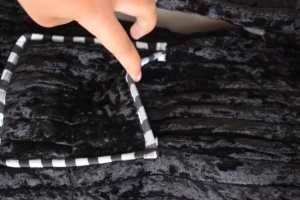 Veste matelassée en velours noir, faite à la main, en velours froissé, style bohème surdimensionné, réversible, doublure en coton écologique - Product Image 6