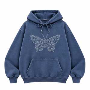 Sudadera con Capucha Oversize para Hombre, con Pedrería de Mariposa, Tejida, Estilo Urbano, para Otoño - Product Image 6