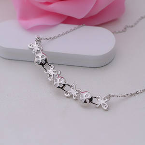 Collier pendentif en argent S925 avec ensemble de 8-9 plaques à perles, chaîne de clavicule et support de perles DIY vide 290 pour accessoires de mode perlés - Product Image 5