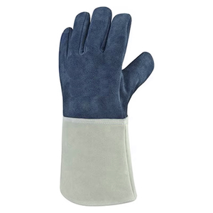 Guantes de Soldadura de Cuero Marrón con Puño Largo de Algodón Blanco, Resistentes al Calor, Guantes de Seguridad Industrial para Soldadura y Trabajos Pesados - Product Image 5