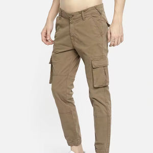 Pantalones cargo de sarga de corte clásico para hombre, 100% algodón, transpirables, informales, con seis bolsillos, estilo tradicional - Product Image 3