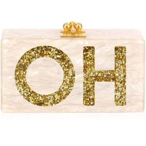 Elegante Bolso de Mano de Resina Hecho a Mano para Damas, Accesorios de Moda con Cristales - Product Image 1