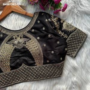 Premium Collection Silk With Heavy Embroidered with Animal-Motif Design Padded Sleeve <b>Blouse</b> Collection Supplier from Surat - Product Image 6