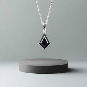 Collar Único de Ónix Negro con Corte de Cometa, Plata de Ley 925, Chapado en Oro de 14K, Colgante de Dos Piedras, Regalo para Mujer - Product Image 2