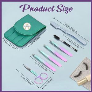 Ensemble de 7 pinces à épiler pour femmes, pinces de précision pour les poils du visage, avec ciseaux courbés et rasoir à sourcils pour les poils incarnés - Product Image 3