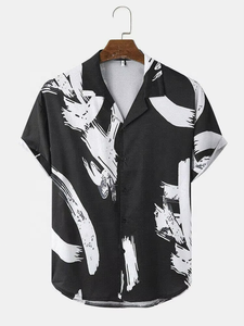 Chemises pour hommes personnalisées à manches courtes en rayonne 100% imprimées par sublimation, style hawaïen décontracté, impression par sublimation personnalisée - Product Image 2