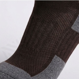 Crew <b>Socks</b> Solid Brown Gray Toe Knitted Polyester Spandex Breathable Casual Daily Wear Adult Autumn - Product Image 5
