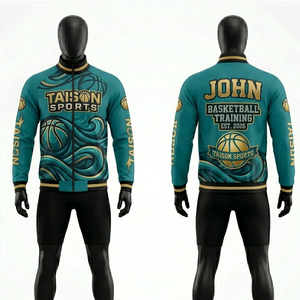 Veste d'entraînement de basketball pour hommes en polaire douce GSM, noire et rouge avec empiècements contrastants, impression par transfert thermique, broderie, logo personnalisé - Product Image 5