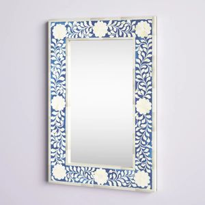 Cadre de miroir en résine avec incrustation de os, texture de résine riche, pour des installations murales accrocheuses - Product Image 2