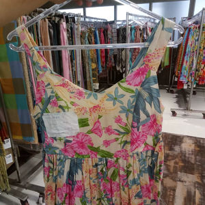 Kurti Ligero y Transpirable de Tela de Algodón para Mujer y Niña, Estampado Floral, Estilo Boho Tropical, Sin Mangas, Elástico, Holgado, para Fiesta - Product Image 1