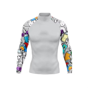 เสื้อรัดกล้ามเนื้อแขนยาวสำหรับผู้ชาย ผ้าโพลีเอสเตอร์ 100% ระบายอากาศได้ดี พิมพ์ลายแบบ Sublimation - Product Image 3
