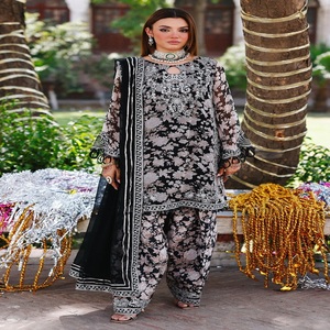 Trajes de gasa Shalwar Kameez de alta calidad para mujeres Salwar Kameez paquistaní bordado muy fino para fiestas y festivales - Product Image 1