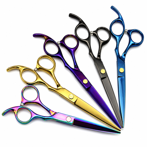 Ensemble de ciseaux de coiffure professionnels, 6 pouces, lame en acier inoxydable, lame tranchante, pour droitiers, utilisation en salon, poignées colorées - Product Image 1