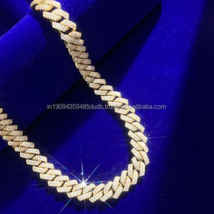 Moissanite Diamond 925 <b>Sterling</b> <b>Silver</b> Cuban Link <b>Chain</b> Iced Out Luxury Hip Hop Jewelry Statement Necklace <b>For</b> Men <b>Women</b> - Product Image 1
