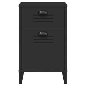 Mesita de noche mediana de madera de ingeniería y plástico en color negro - Product Image 6