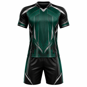 Uniformes de Fútbol Personalizados al por Mayor, Sublimados, 100% Poliéster, Camiseta y Pantalones Cortos para Equipo, Exportador de Verano, OEM, Marca Privada - Product Image 1