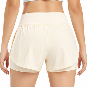 Shorts de yoga pour femmes, taille haute, brodés, coupe classique, écologiques, antibactériens, sportifs - Product Image 2