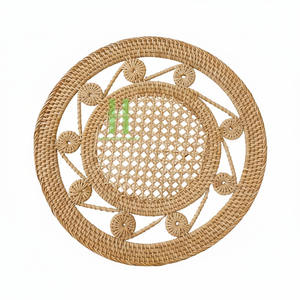 MÁS VENDIDO: Platos de Bambú Bohemios Ecológicos Tejidos a Mano, Salvamanteles Festoneados para Decoración de Mesa de Boda, de Vietnam - Product Image 4