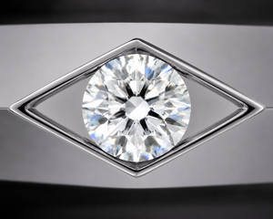 Custom 14KT <b>Silver</b> Plated White Gold Men's Classic Engagement <b>Solitaire</b> Diamond <b>Ring</b> | Angular Geometric Wedding <b>Ring</b> | Fine - Product Image 2