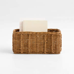 Exquisite <b>Small</b> Rattan Storage <b>Basket</b> Compact Organizer <b>Basket</b> Decorative Storage <b>Basket</b> For Desktop Shelf And Home Organization - Product Image 1