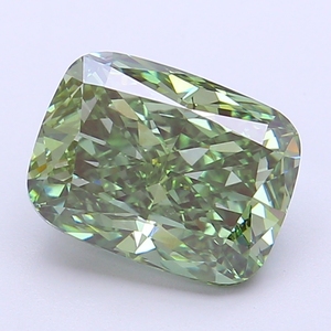 3.01ct <b>Cushion</b> Cut Lab Grown Diamond Fancy Vivid Green VS1 IGI Certified CVD Loose Diamond Wholesale for Jewelry Making - Product Image 1